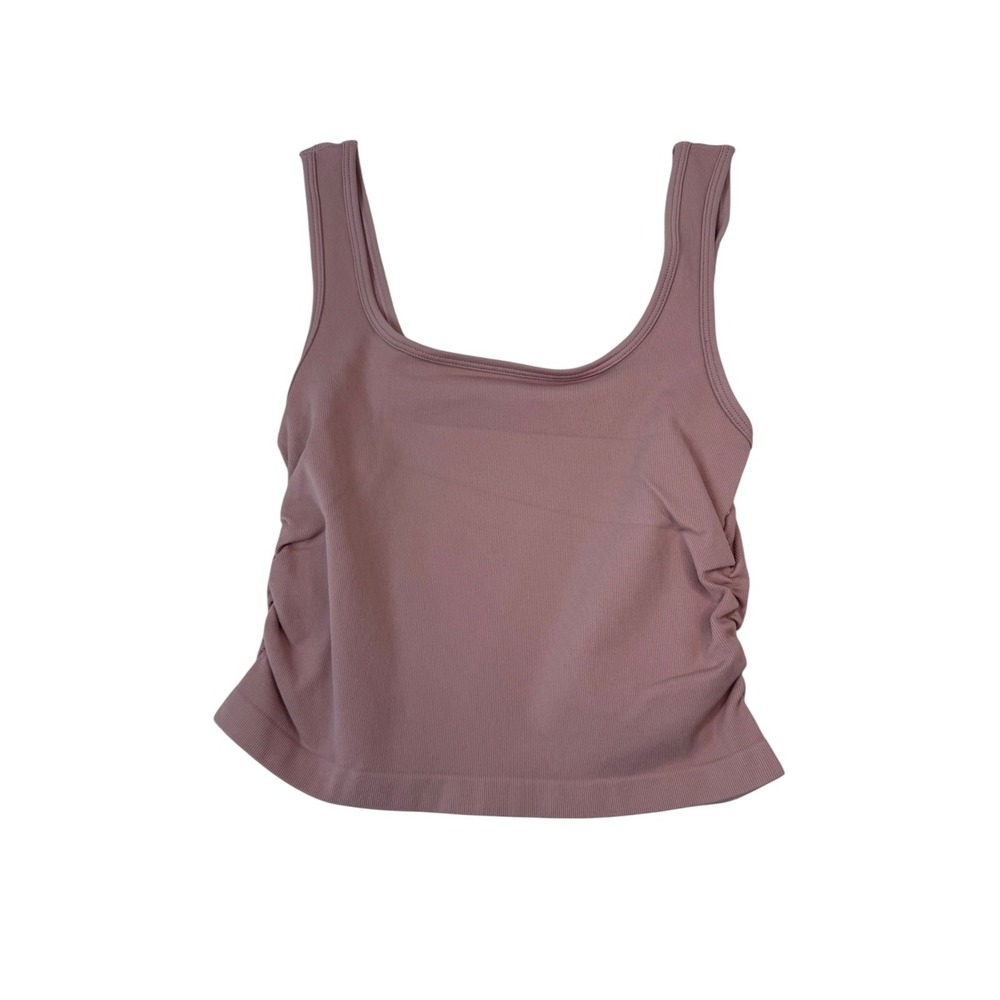 OQQ Ruched Ribbed Tank in Dusty Rose Size Small NWOT